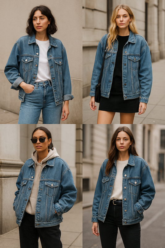 Oversized Denim Jacket Women , The Nova India