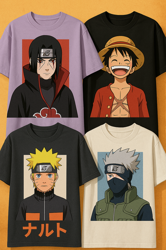 Anime t-shirts with Itachi, Goku, Naruto & Luffy prints – trending in India 2025 , The Nova India