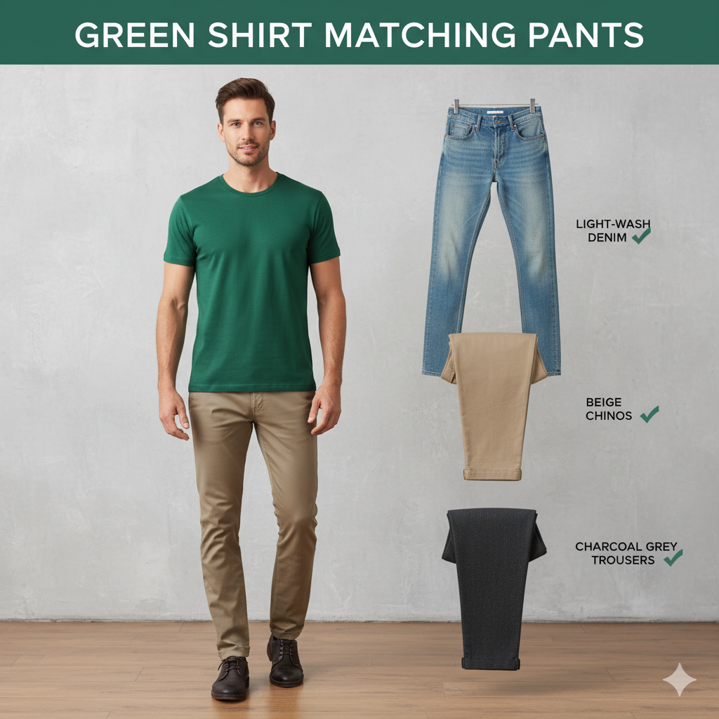 what color pants go with green dress shirt Which Color Pants to Wear with the Green Shirt? Barry. Wang