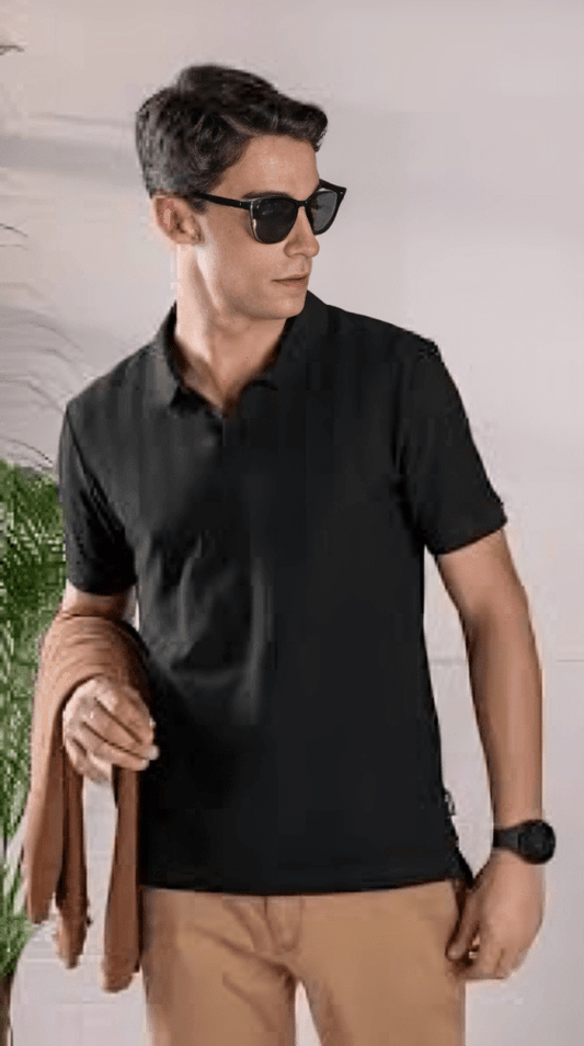 Classic Black Polo T-Shirt - The Nova India