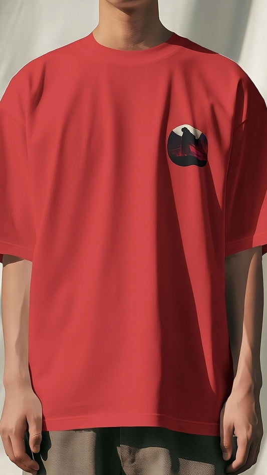 Kokushibo Anime Unisex Oversize T-shirt in Ferrari Red -The Nova India