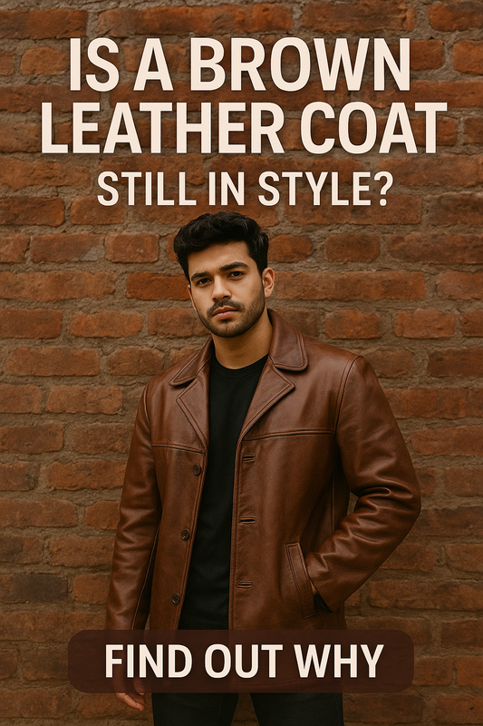 Brown Leather Coat , COCORA