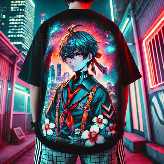 The Nova India , anime back print t shirt