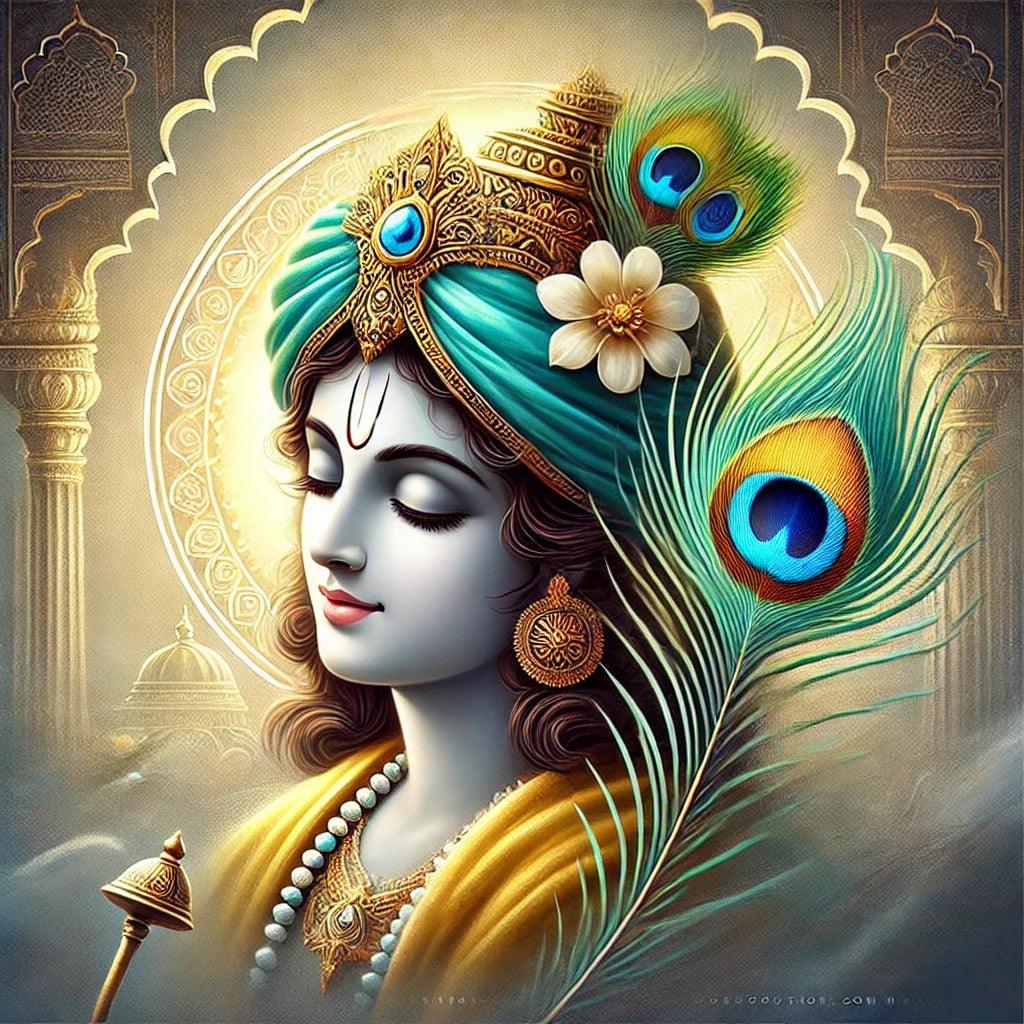 why lord krishna wears peacock feather , The Nova India