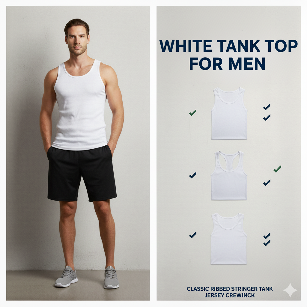 Tank Top Men White , COCORA