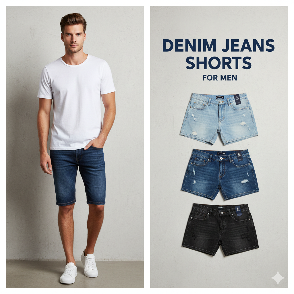 Denim Jeans Shorts for Men , COCORA