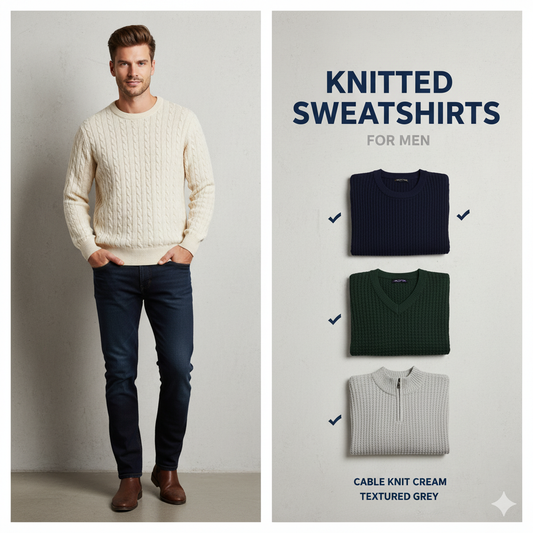 Knitted Sweatshirt Mens, COCORA