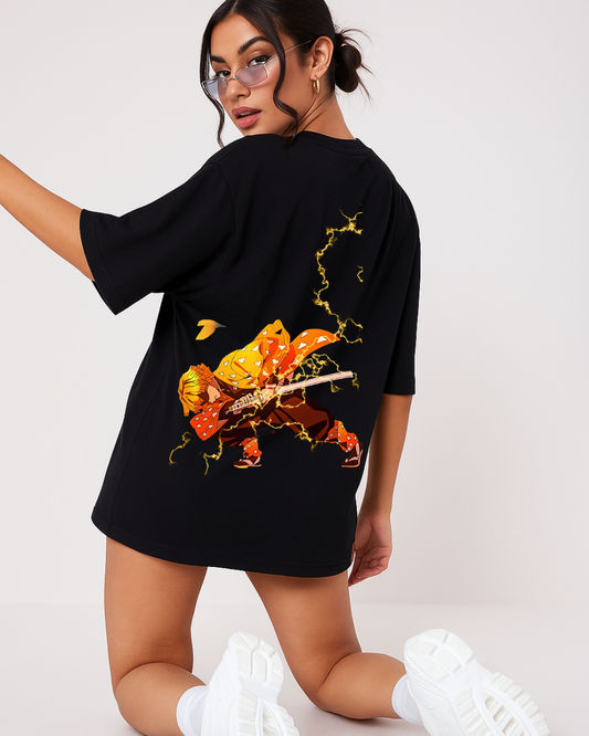 Zenitsu Anime Oversized T-Shirt – Black