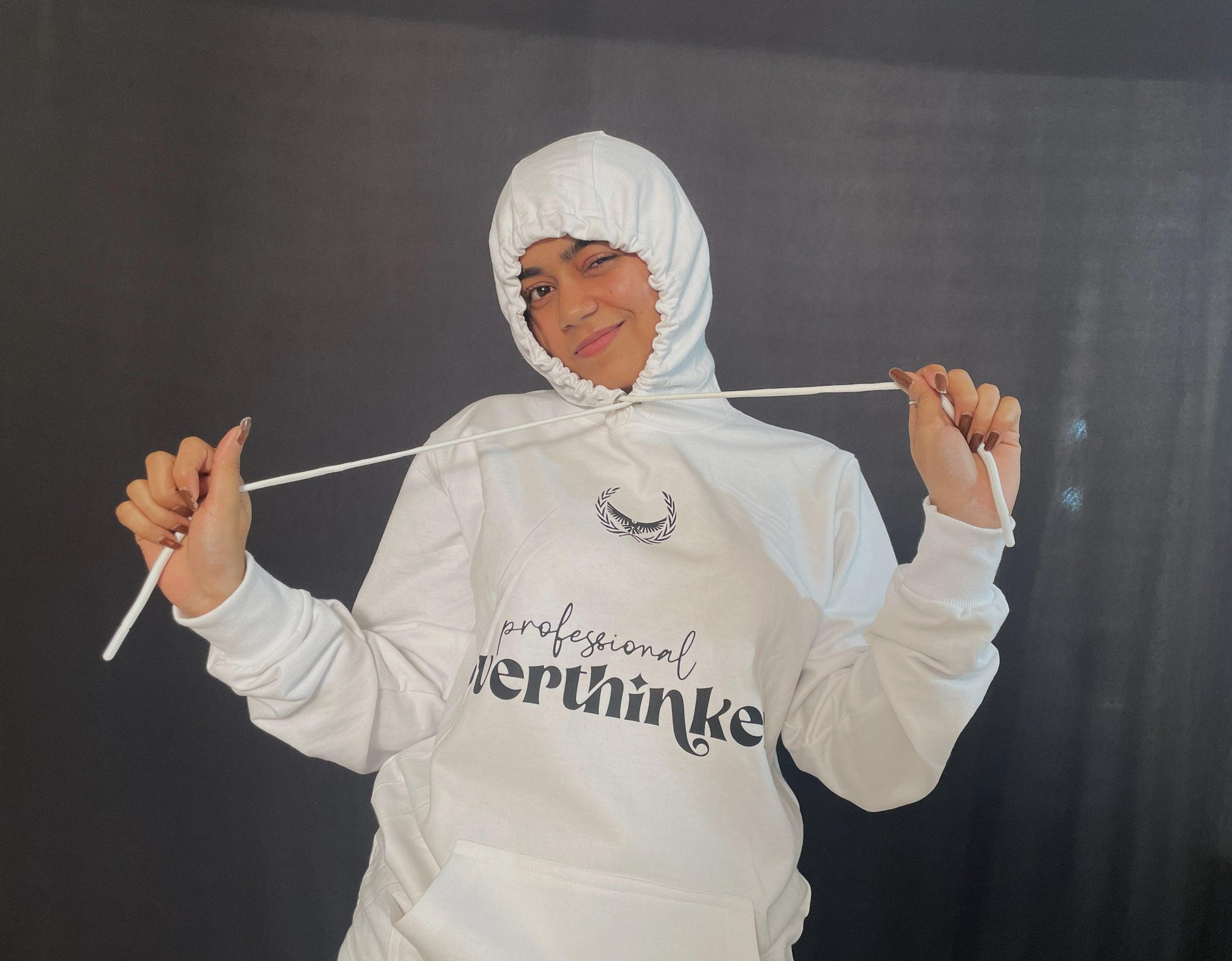 Professional Overthinker White Unisex Hodiee - The Nova India