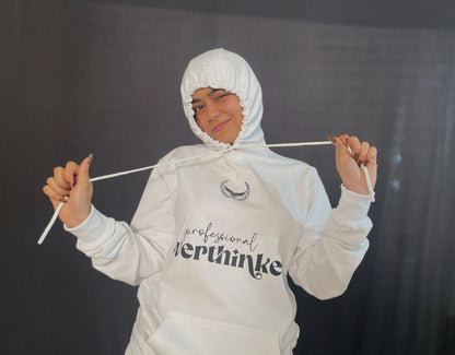 Professional Overthinker White Unisex Hodiee - The Nova India